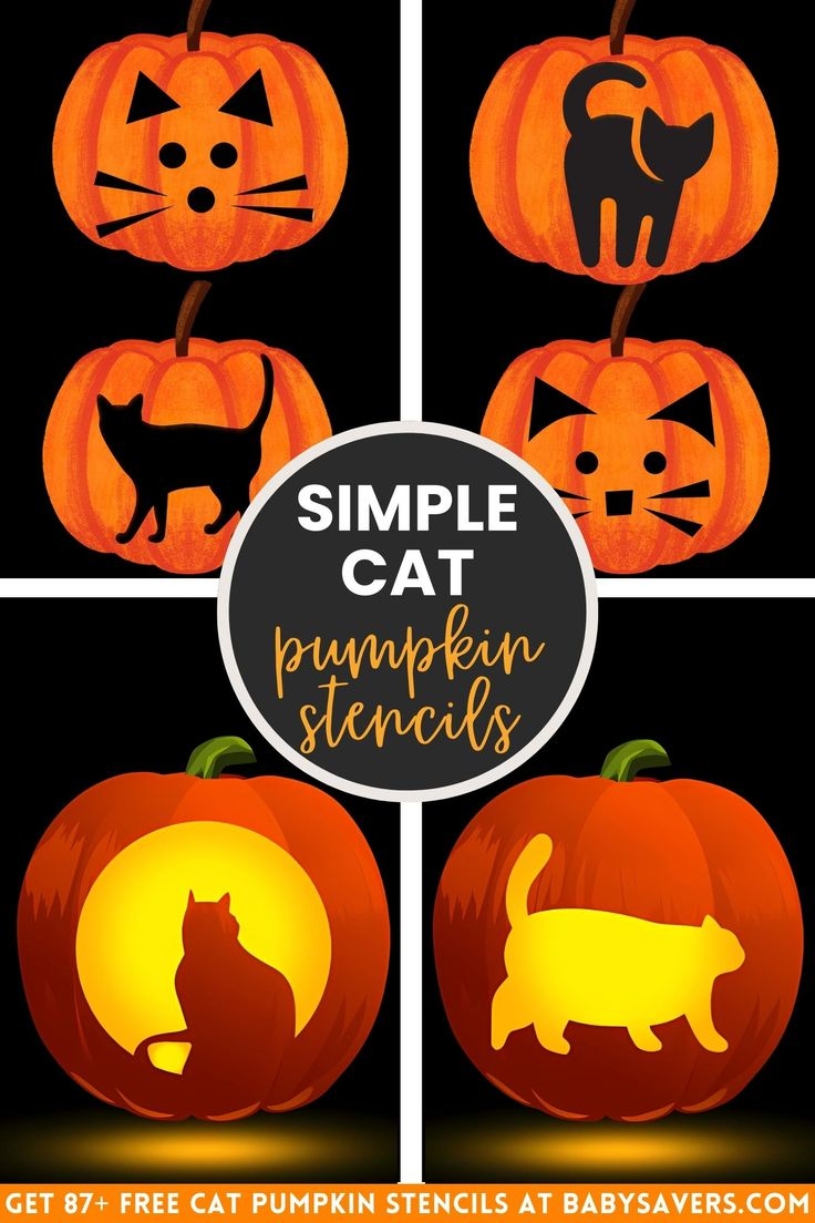 Free Printable Cat Pumpkin Carving Stencils Get Into The Halloween 