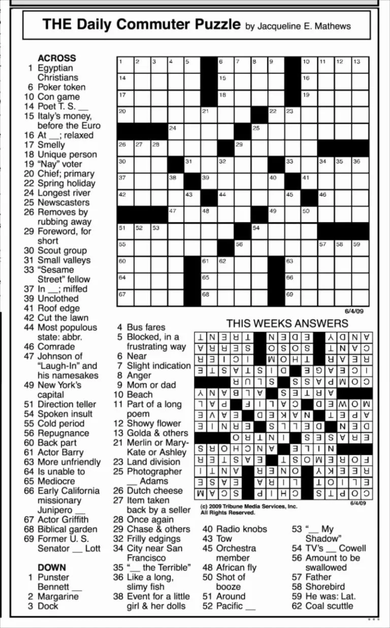 Free Printable Crosswords Printable Bingo Cards