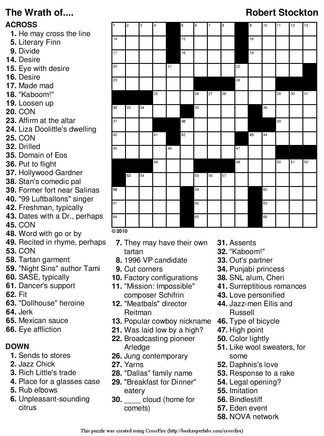 Free Printable Beginner Crossword Puzzles