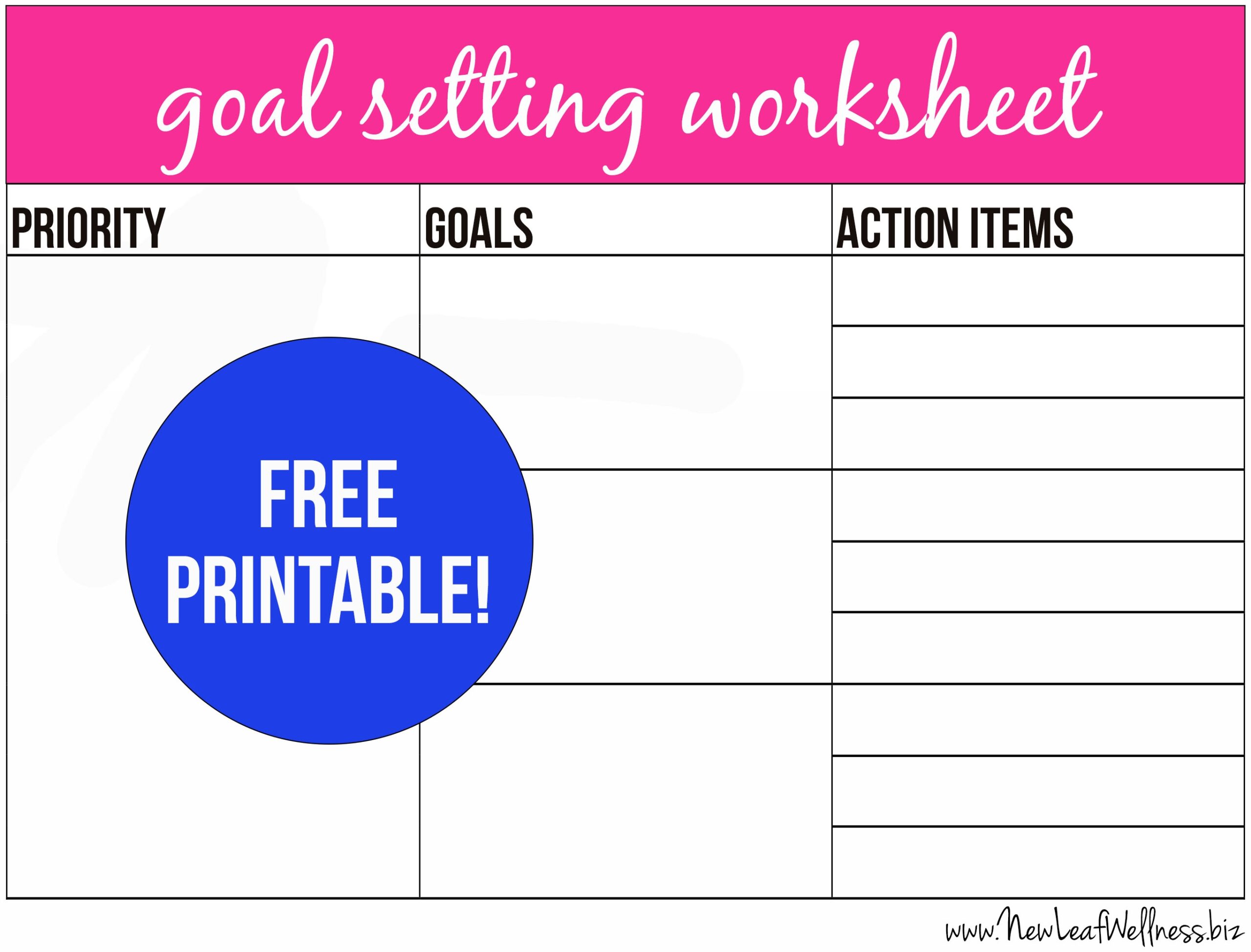 Goal Setting Free Printable