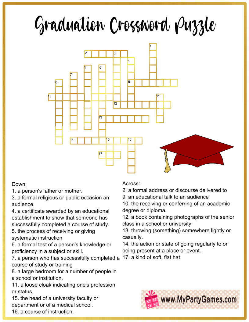 High School Crossword Puzzle