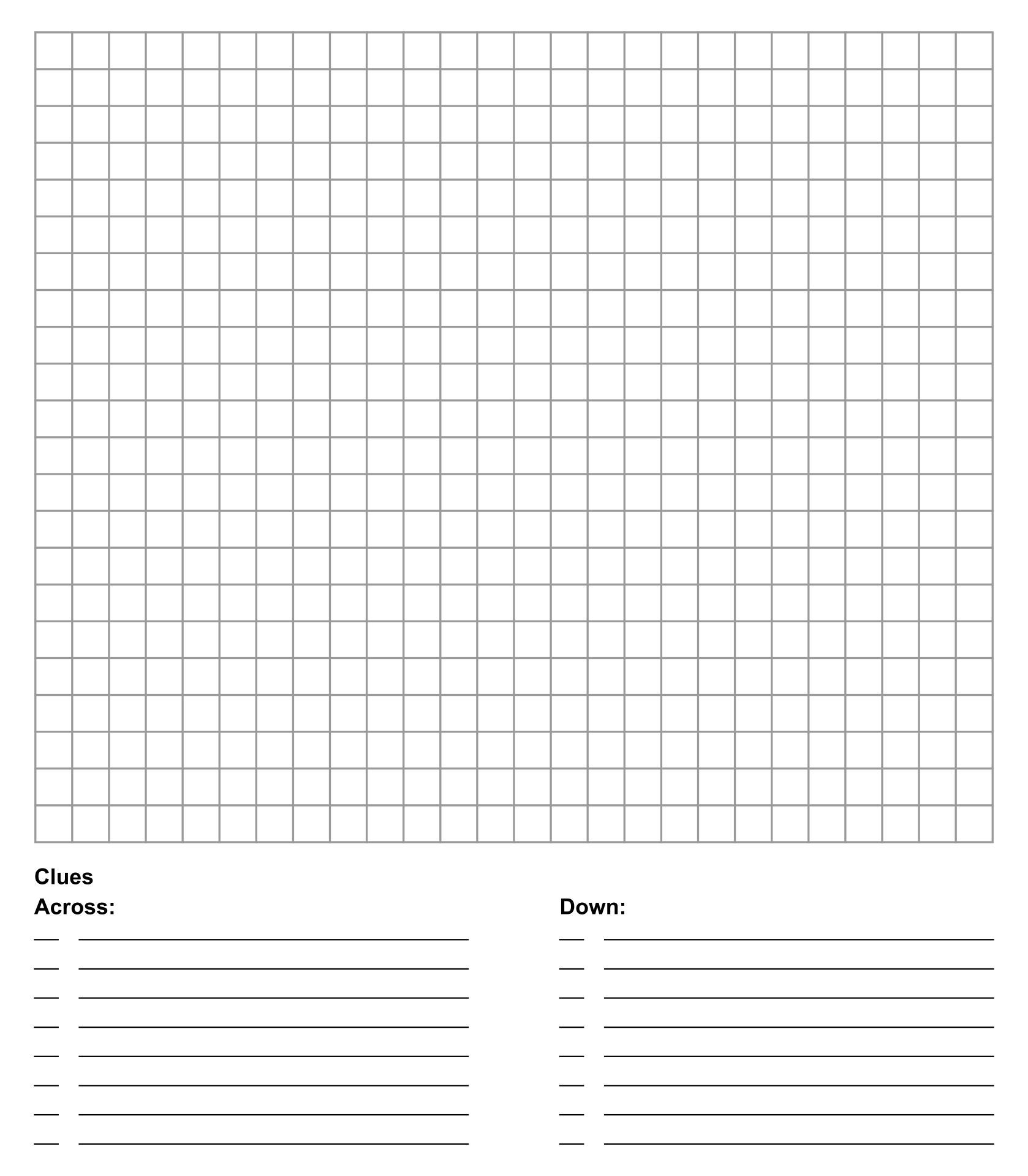 Free Printable Graph Paper For Crossword Puzzles Download Free 
