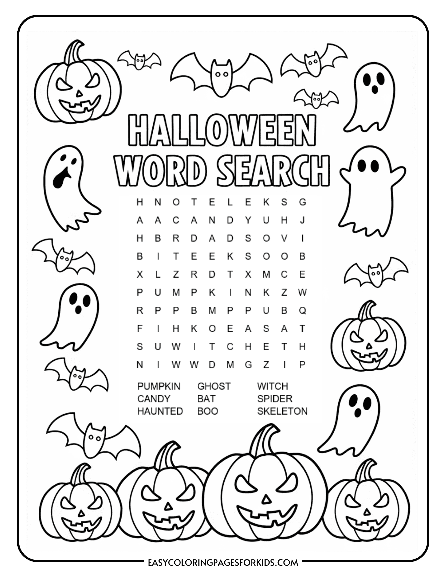 Free Printable Halloween Word Search 2 Free PDF Pages Easy 