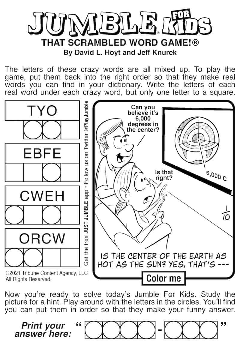 Jumble Puzzle Printable Free