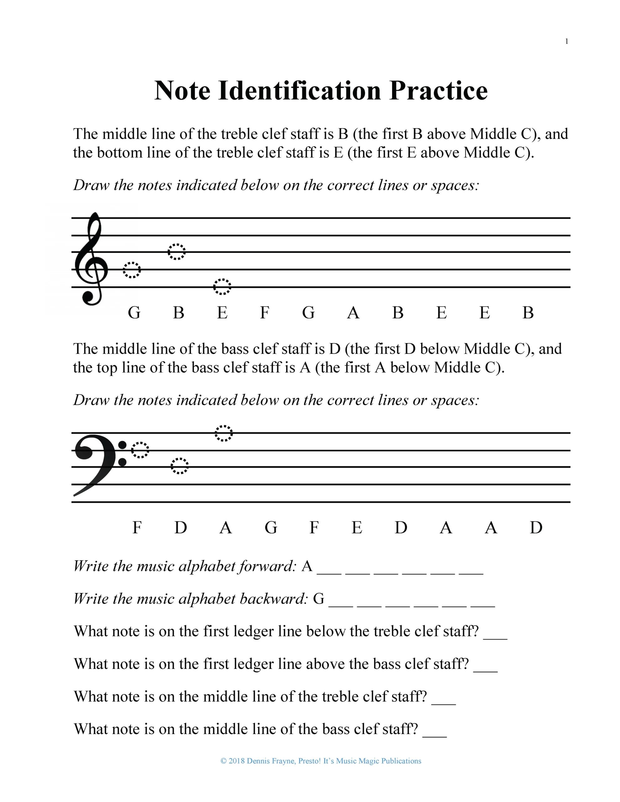 FREE Printable Music Note Naming Worksheets Presto It s Music 