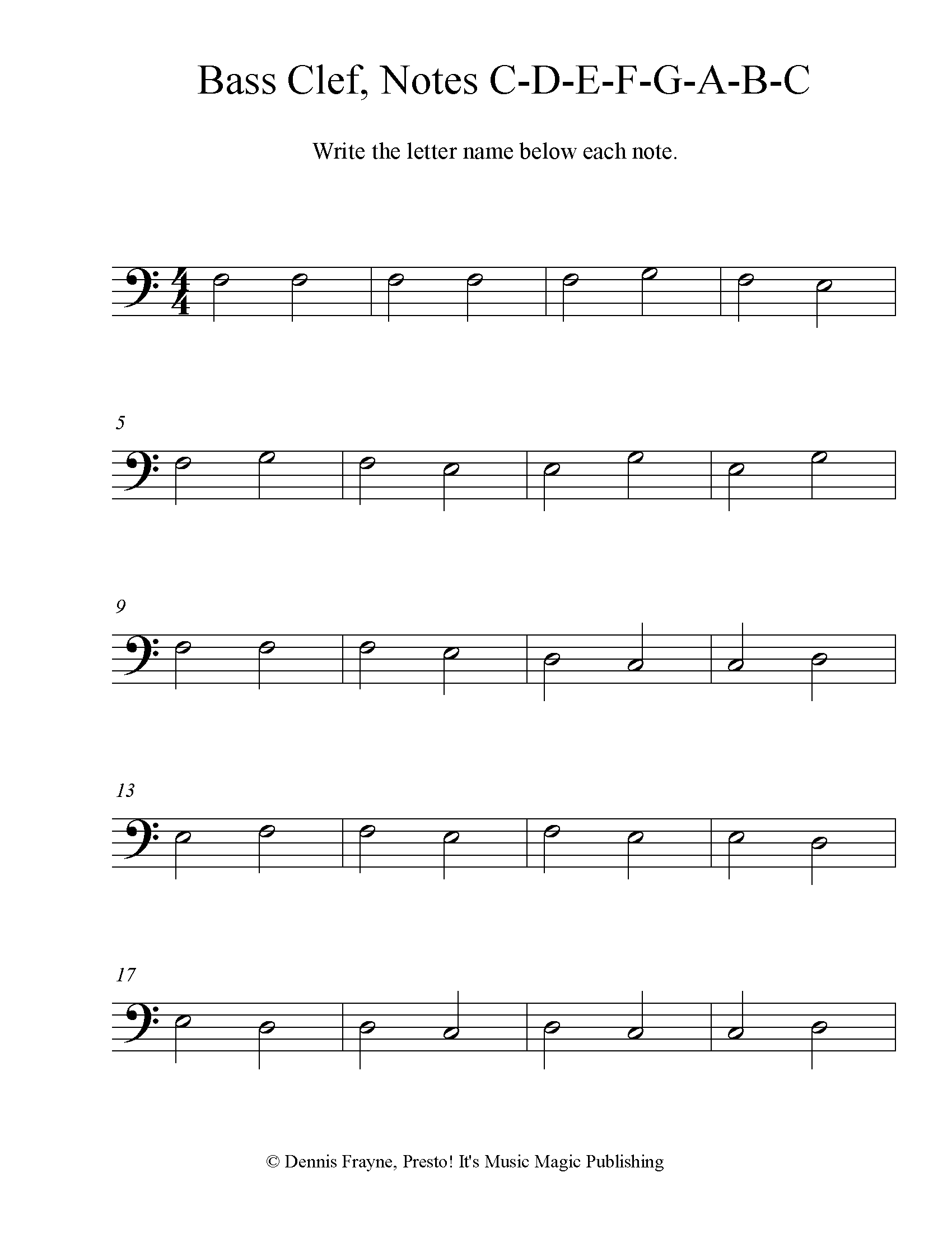 FREE Printable Music Note Naming Worksheets Presto It s Music 