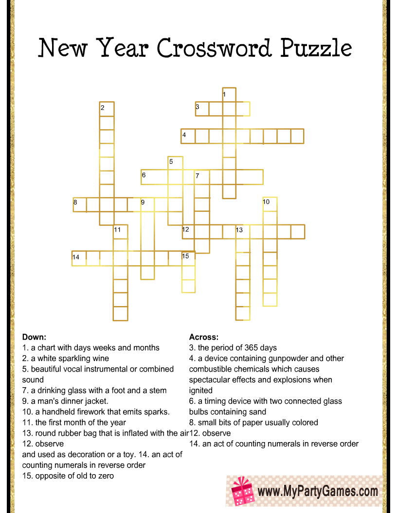 Free Adult Printable Crossword Puzzles