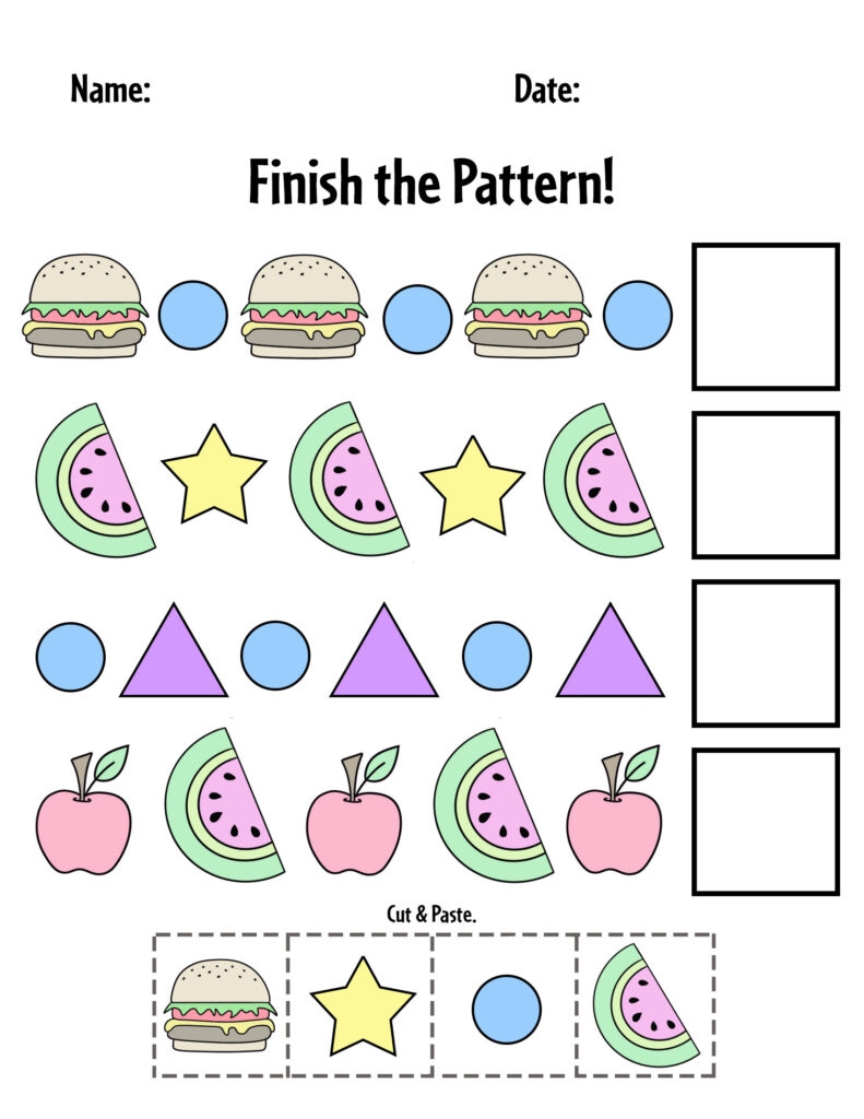 Free Printable Ab Pattern Worksheets