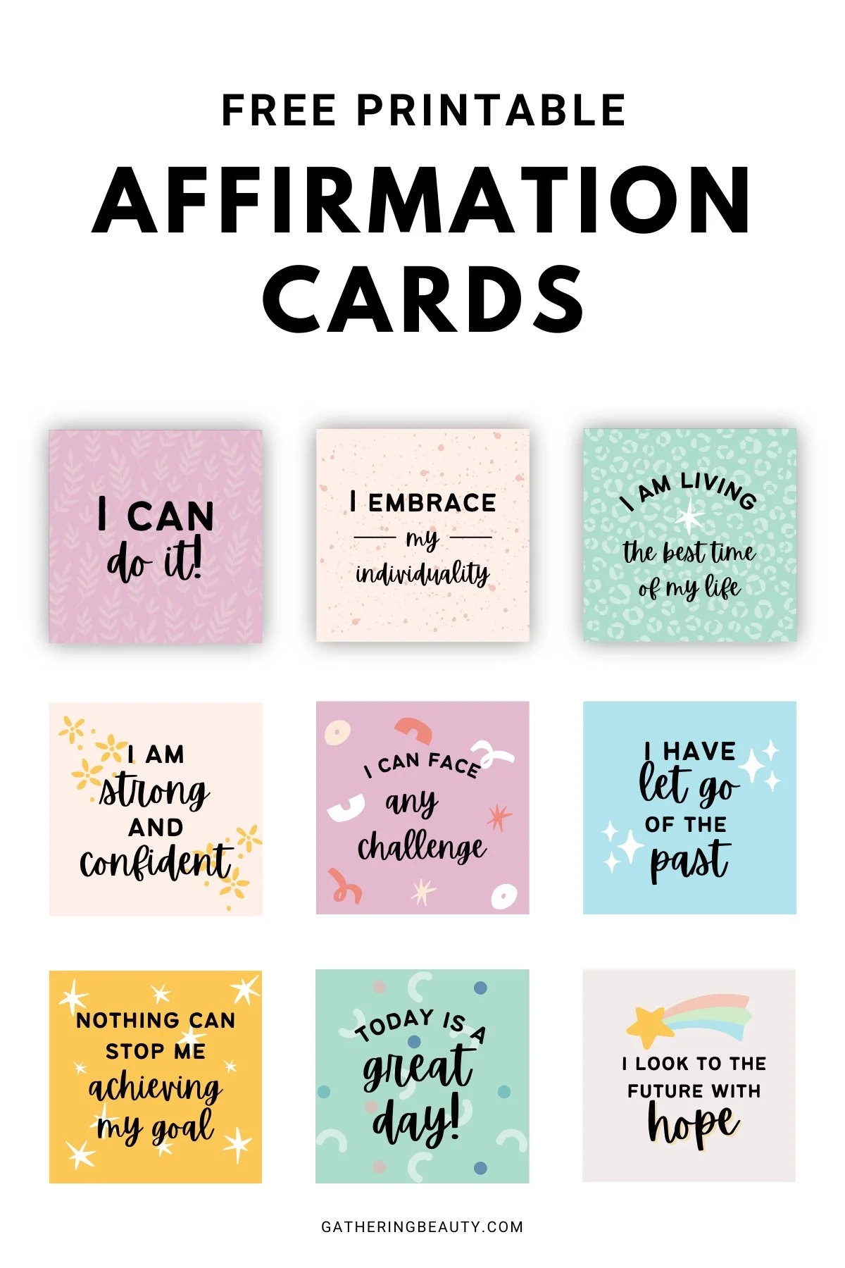 List Of Affirmations Printable