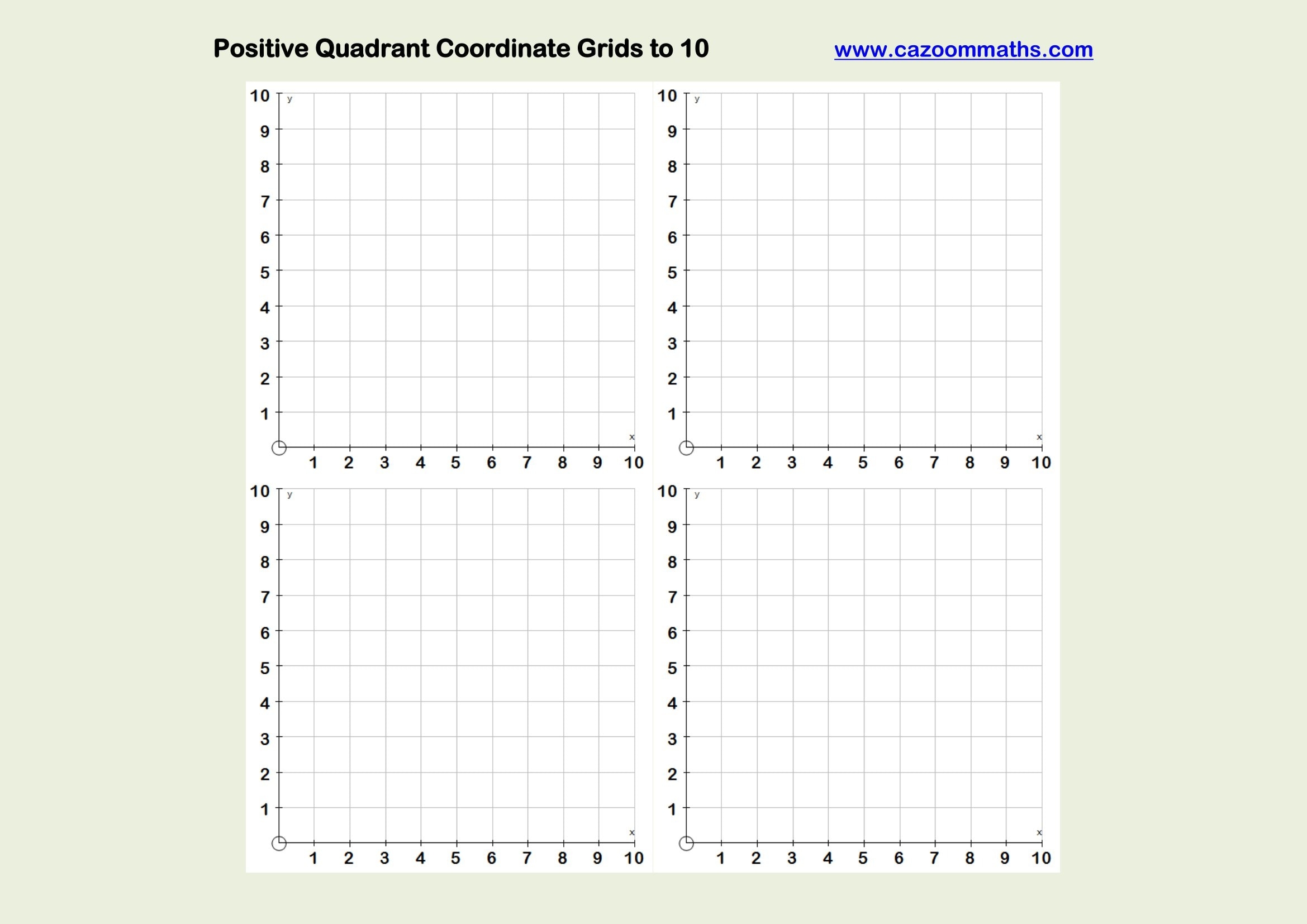 6 Coordinate Plane Graph Paper Printable