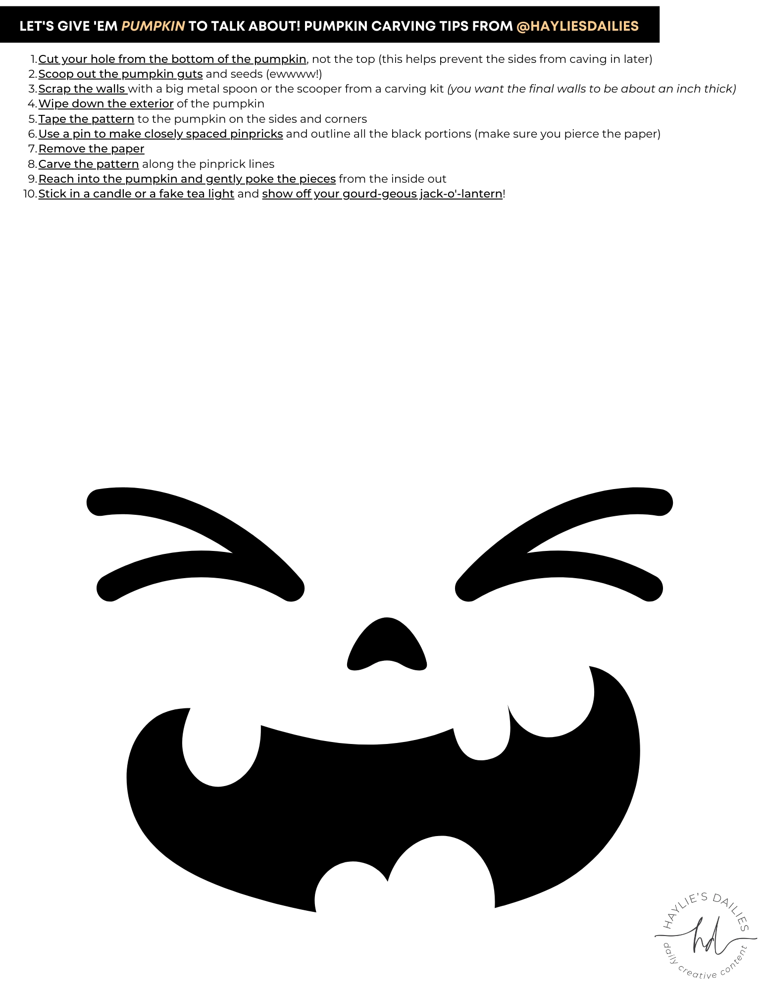 Free Printable Pumpkin Carving Patterns For The Most Boo tiful 