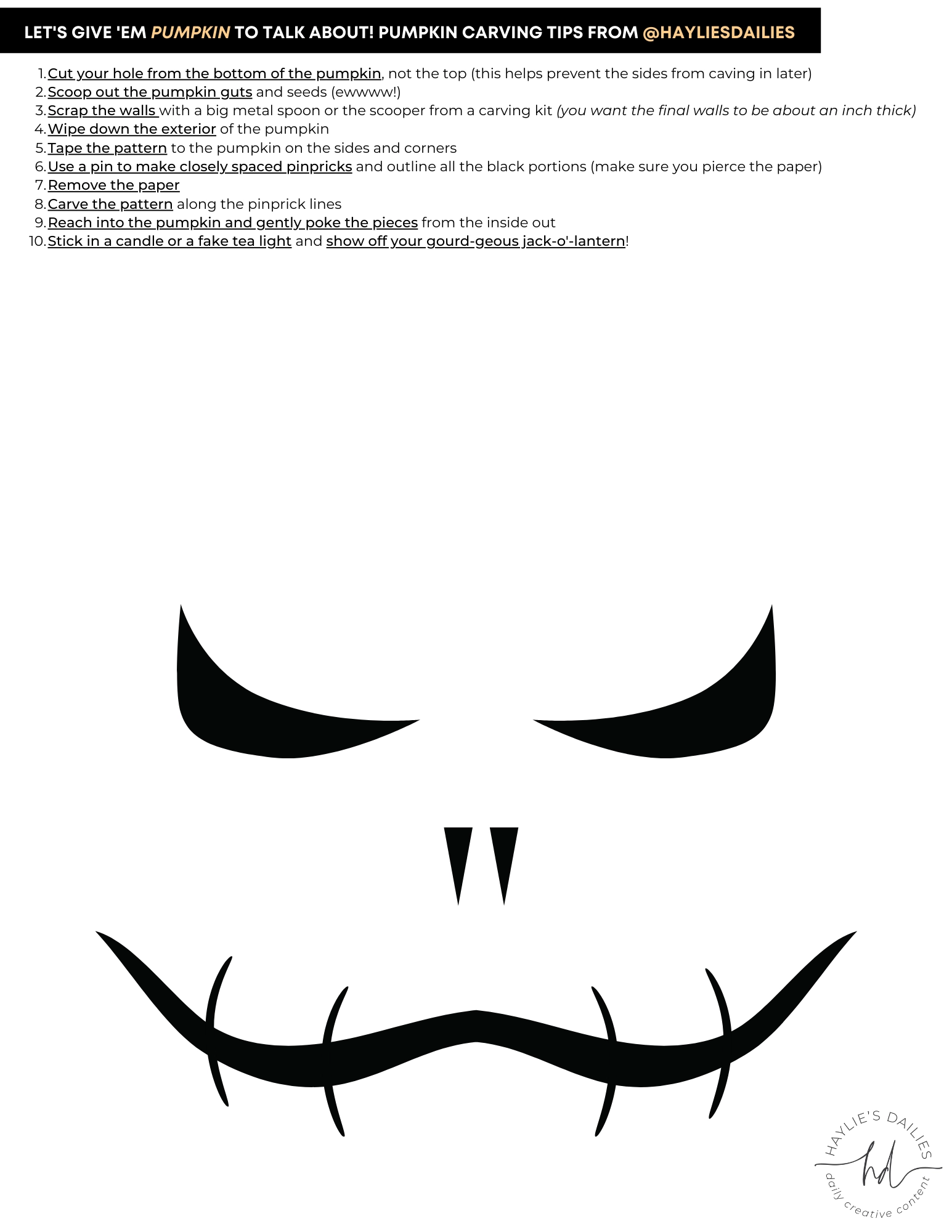 Free Printable Pumpkin Carving Patterns For The Most Boo tiful 