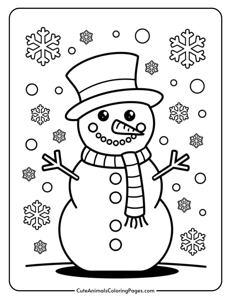 Free Printable Snowman Coloring Page 10 PDF Pages Cute Animals 