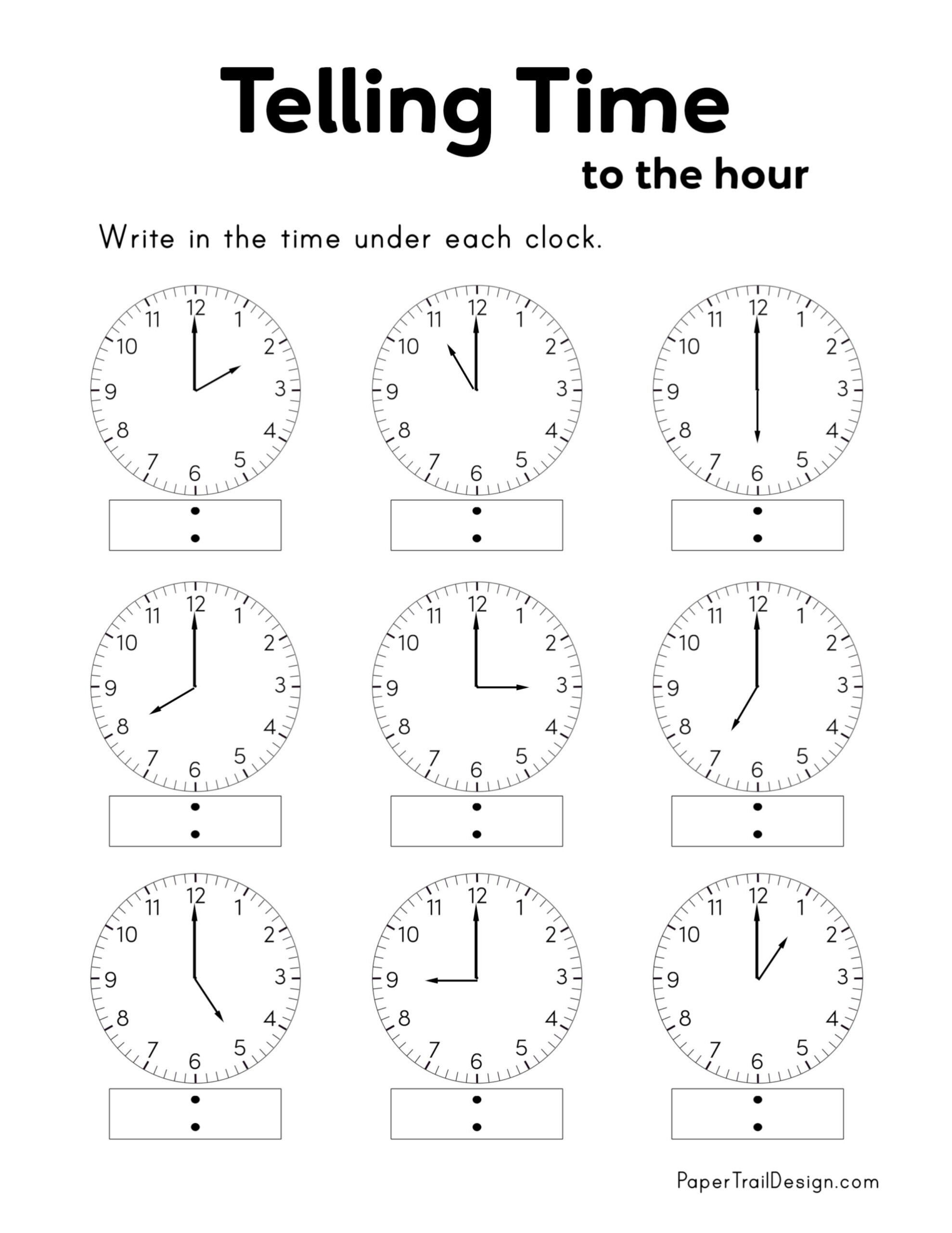 Free Printable Telling Time Worksheets Kiddoworksheets 