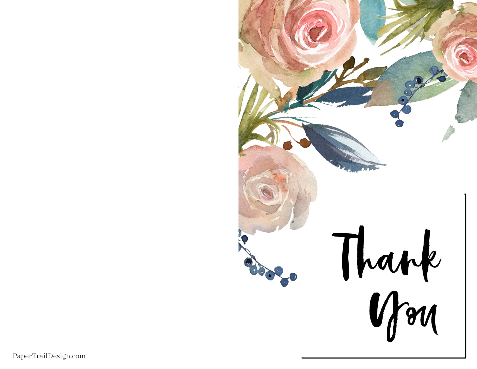 Thank You Card Template Printable For Free