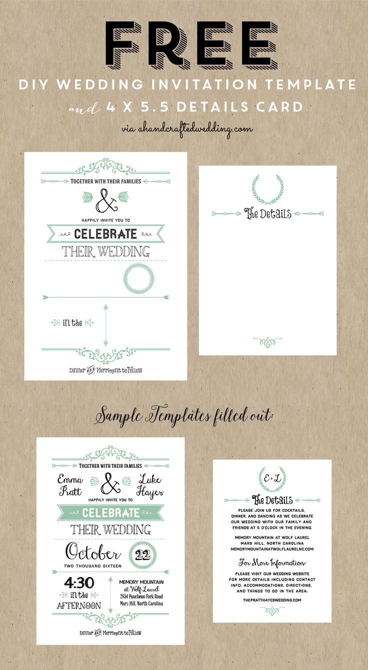 Free Printable Wedding Invitations Templates