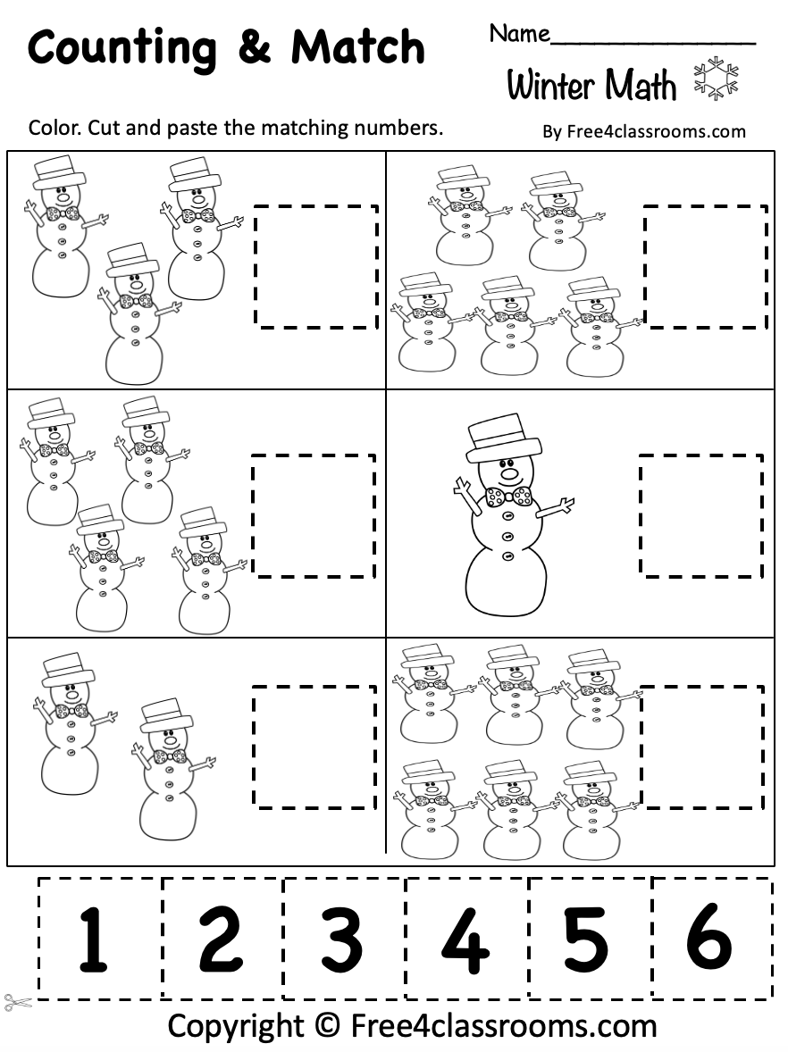 Pre K Math Worksheets Printable Free