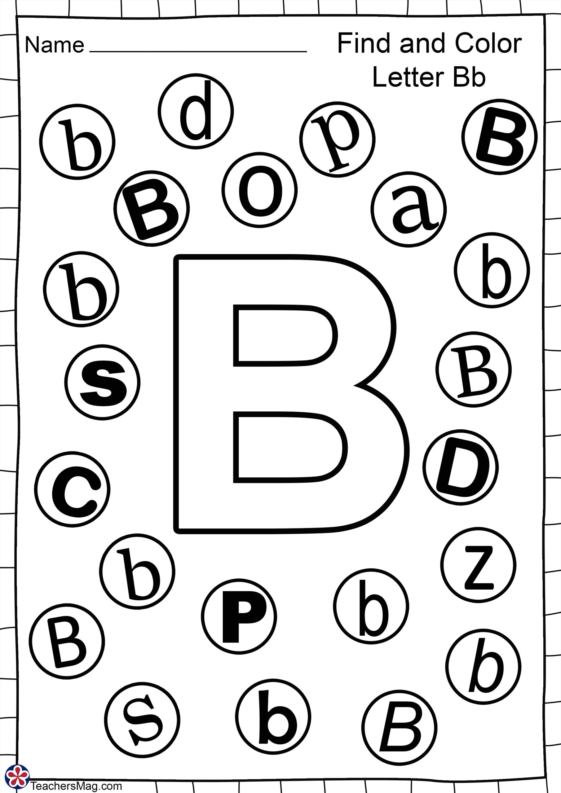 Free Printable Worksheet For Kids Trace Uppercase Letter B 