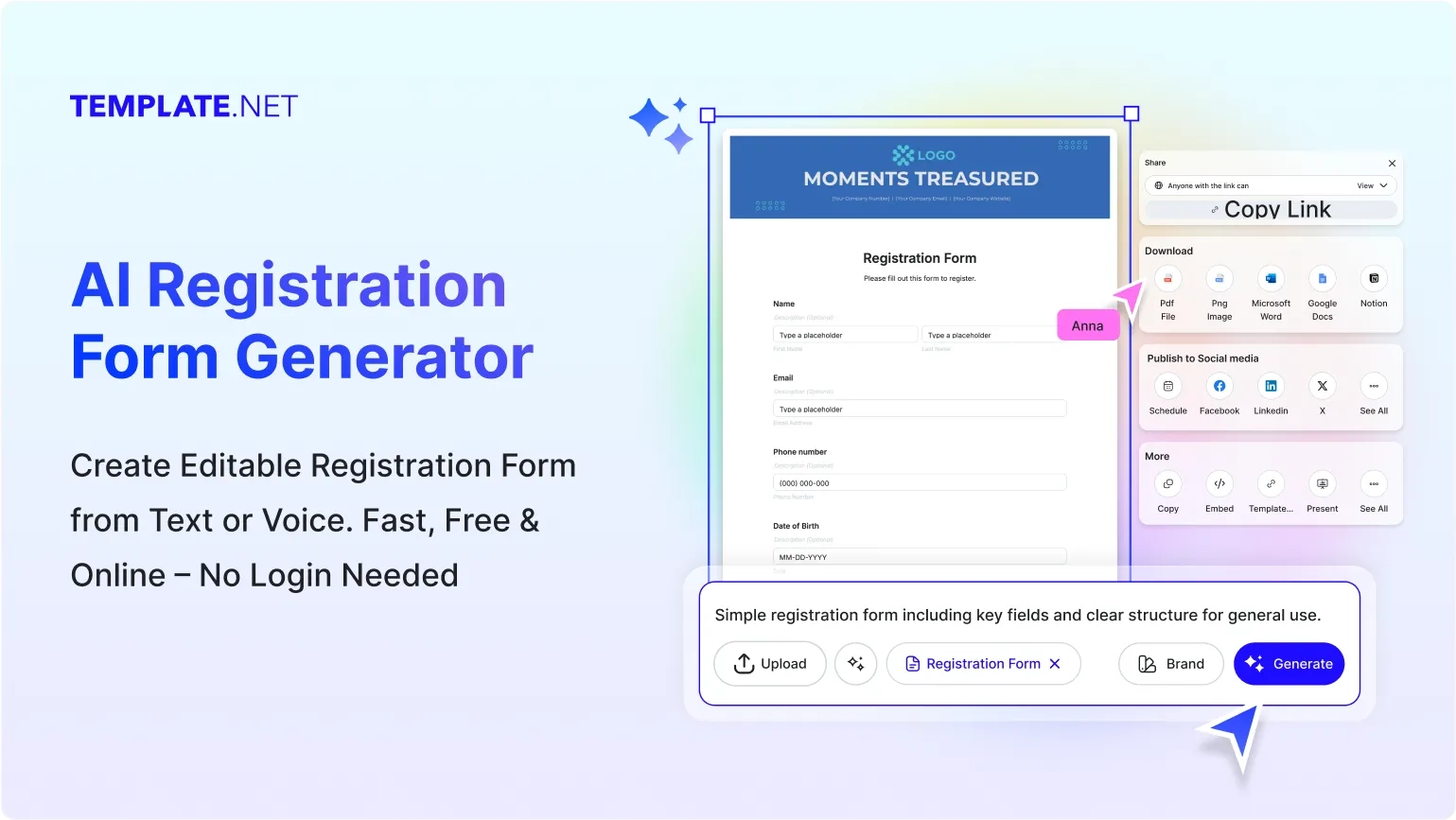 Free Registration Form Builder Editable Registration Form Generator