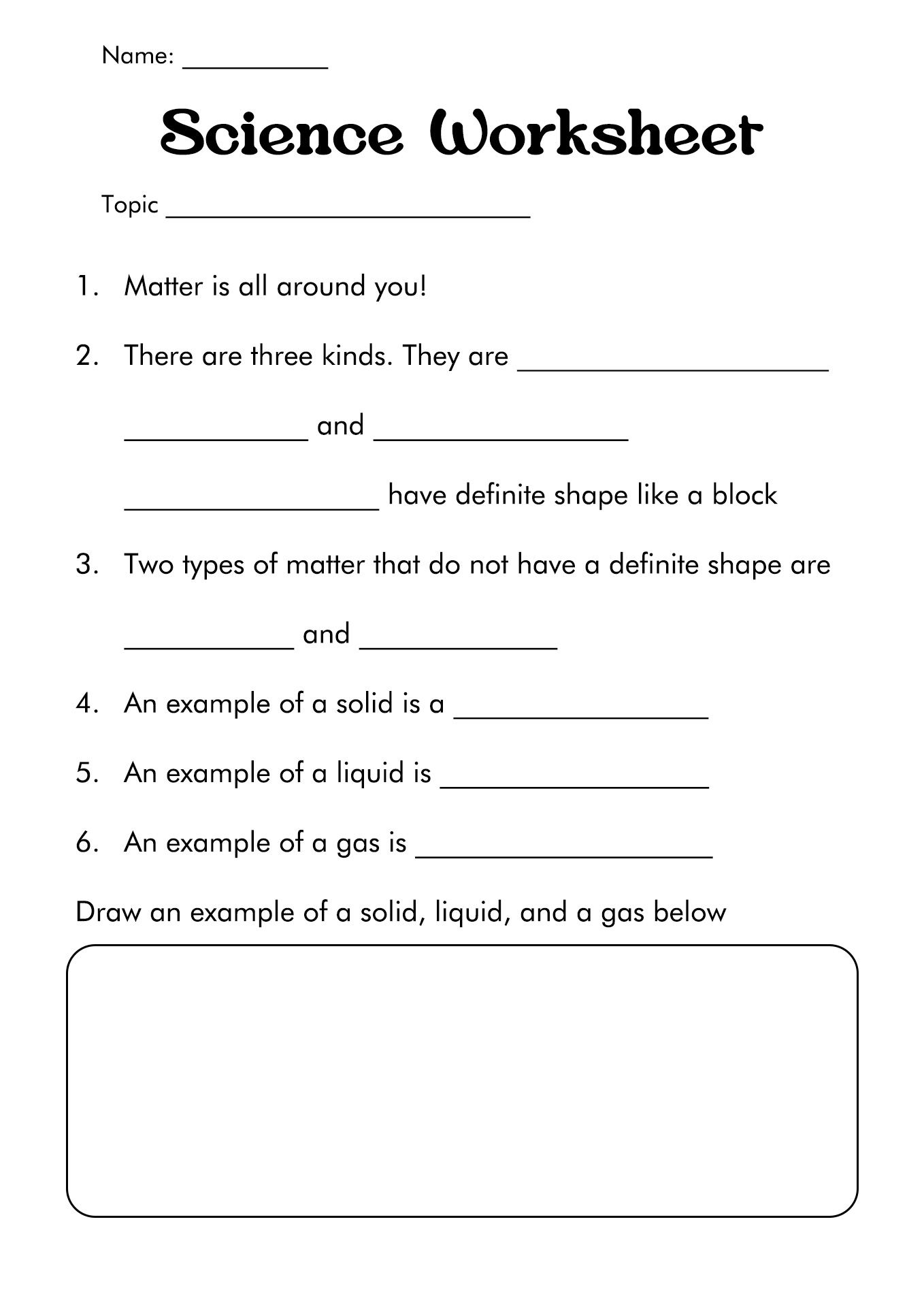 Free Science Grade 6 Worksheet Download Free Science Grade 6 