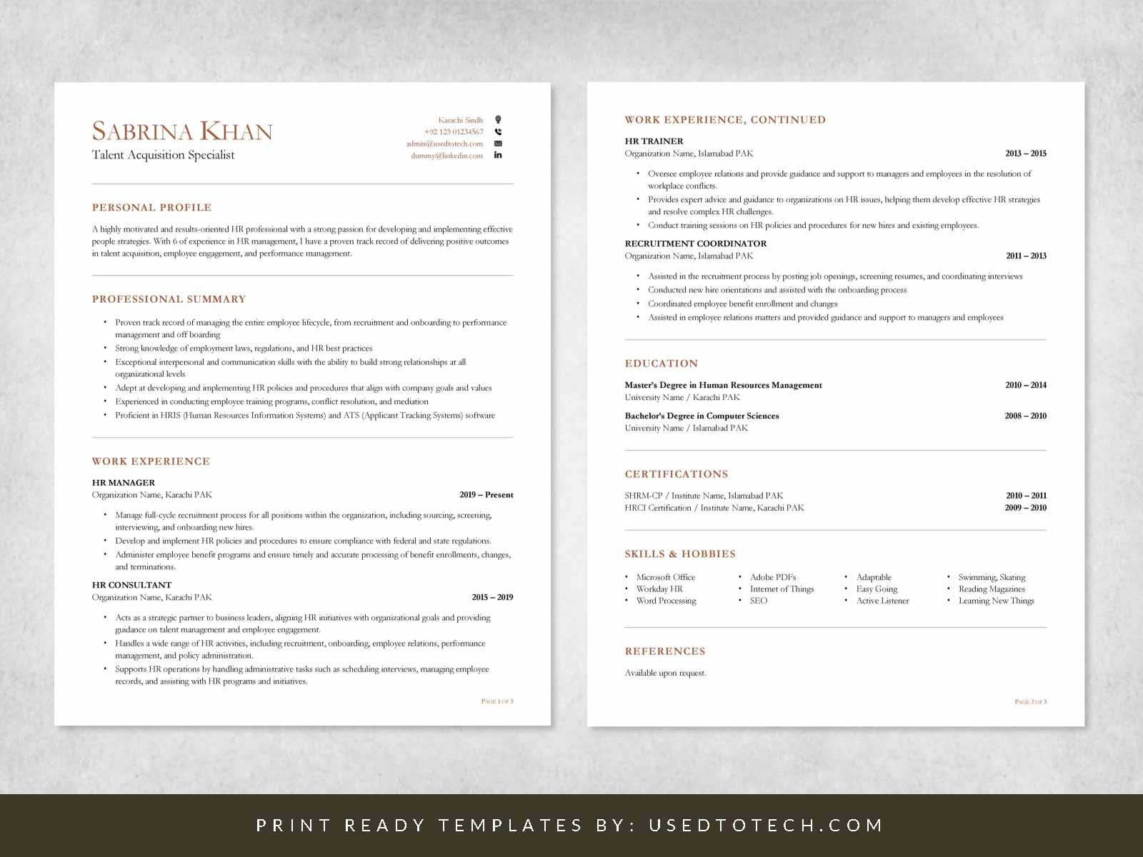 Free Simple Resume Template For Word