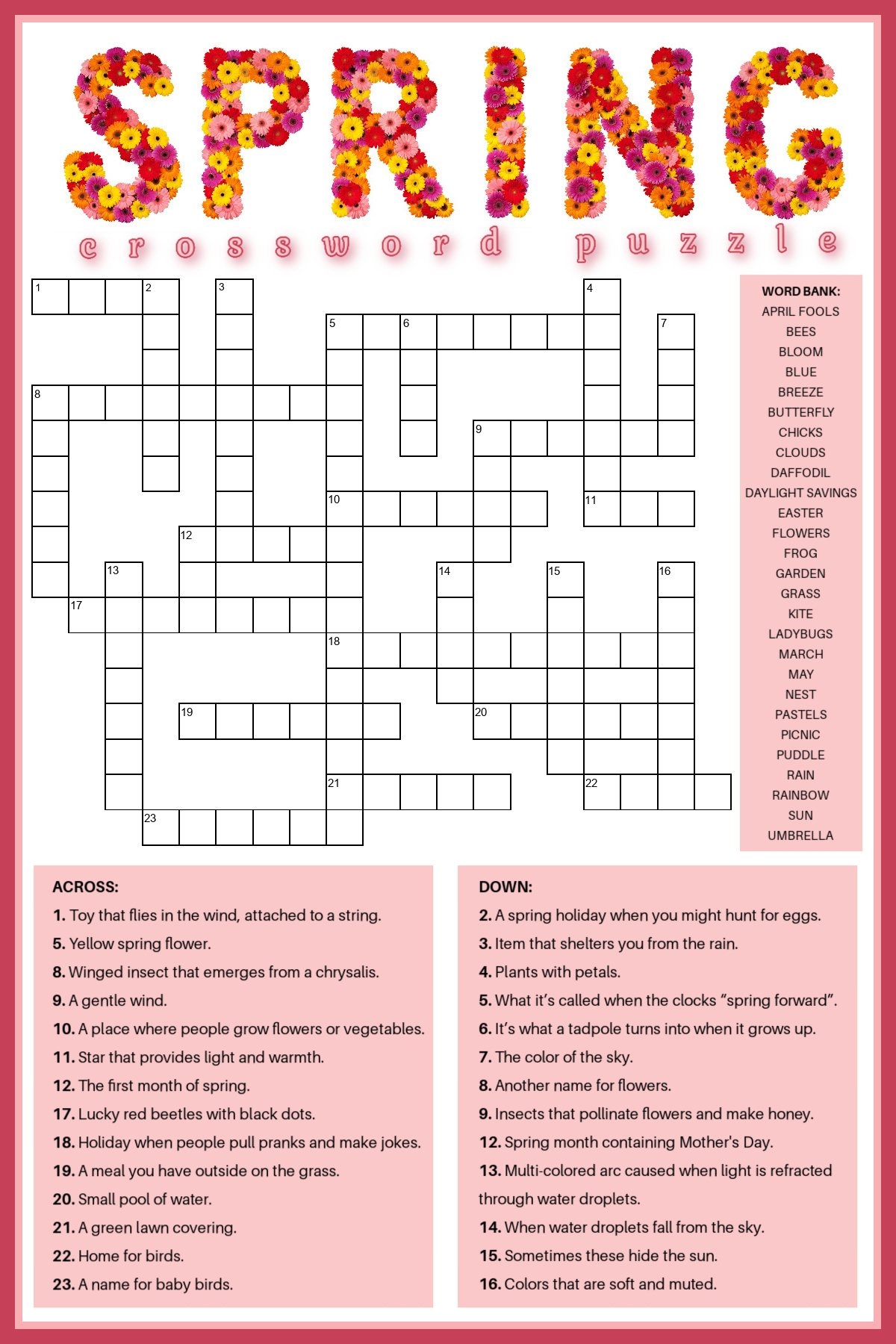 Free Printable Crosswords Puzzles