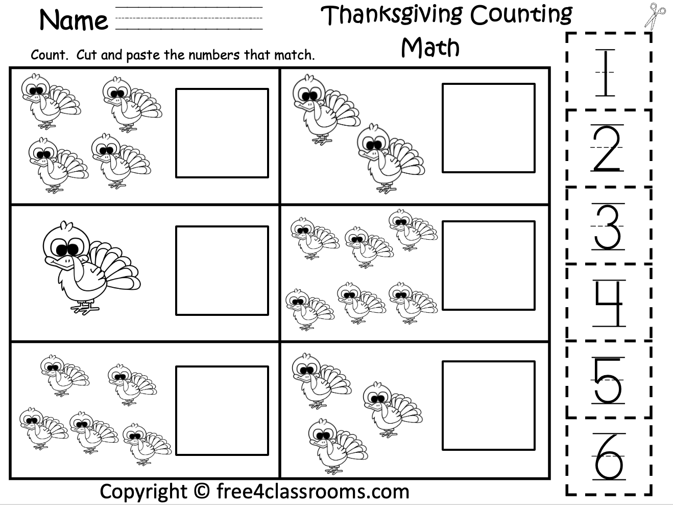 Thanksgiving Printables Worksheets