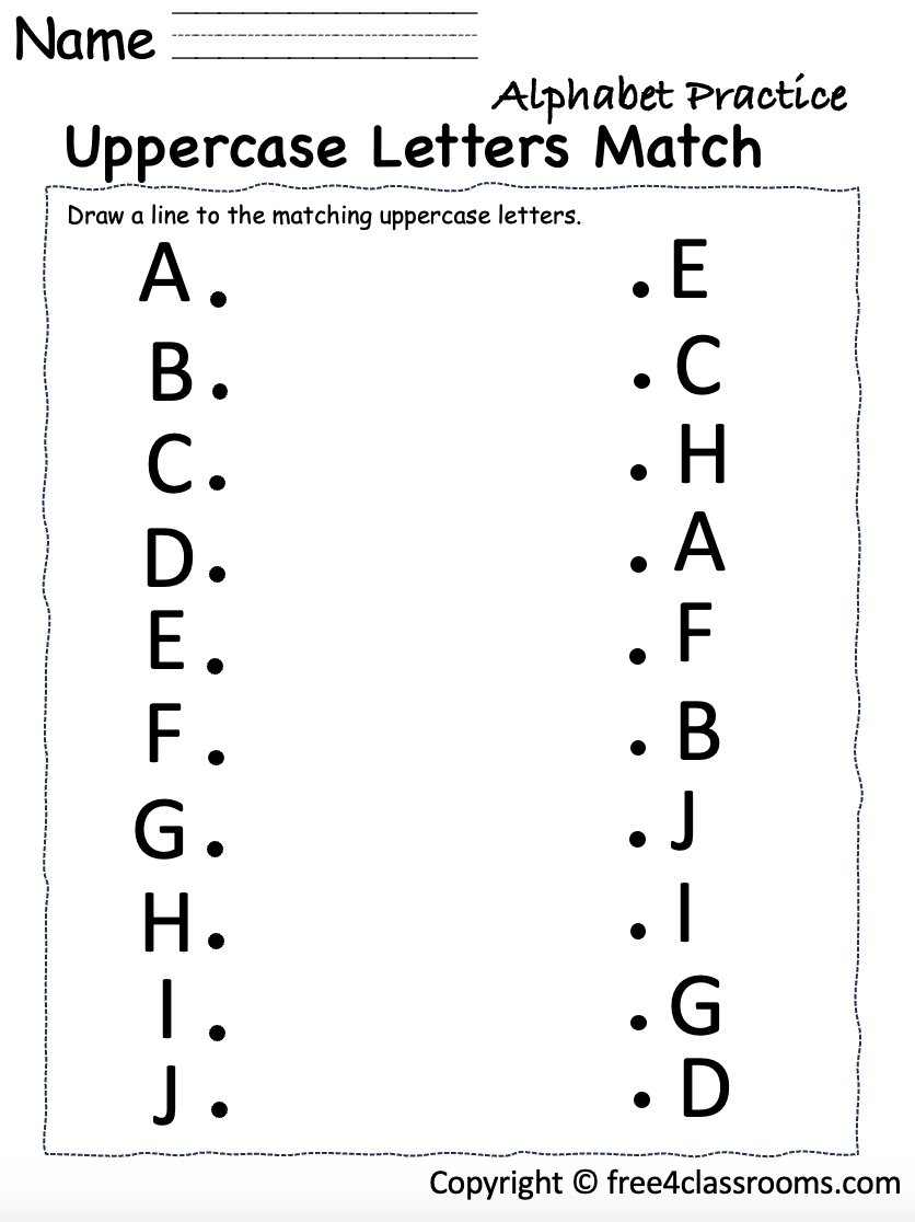 Match The Letters Printable
