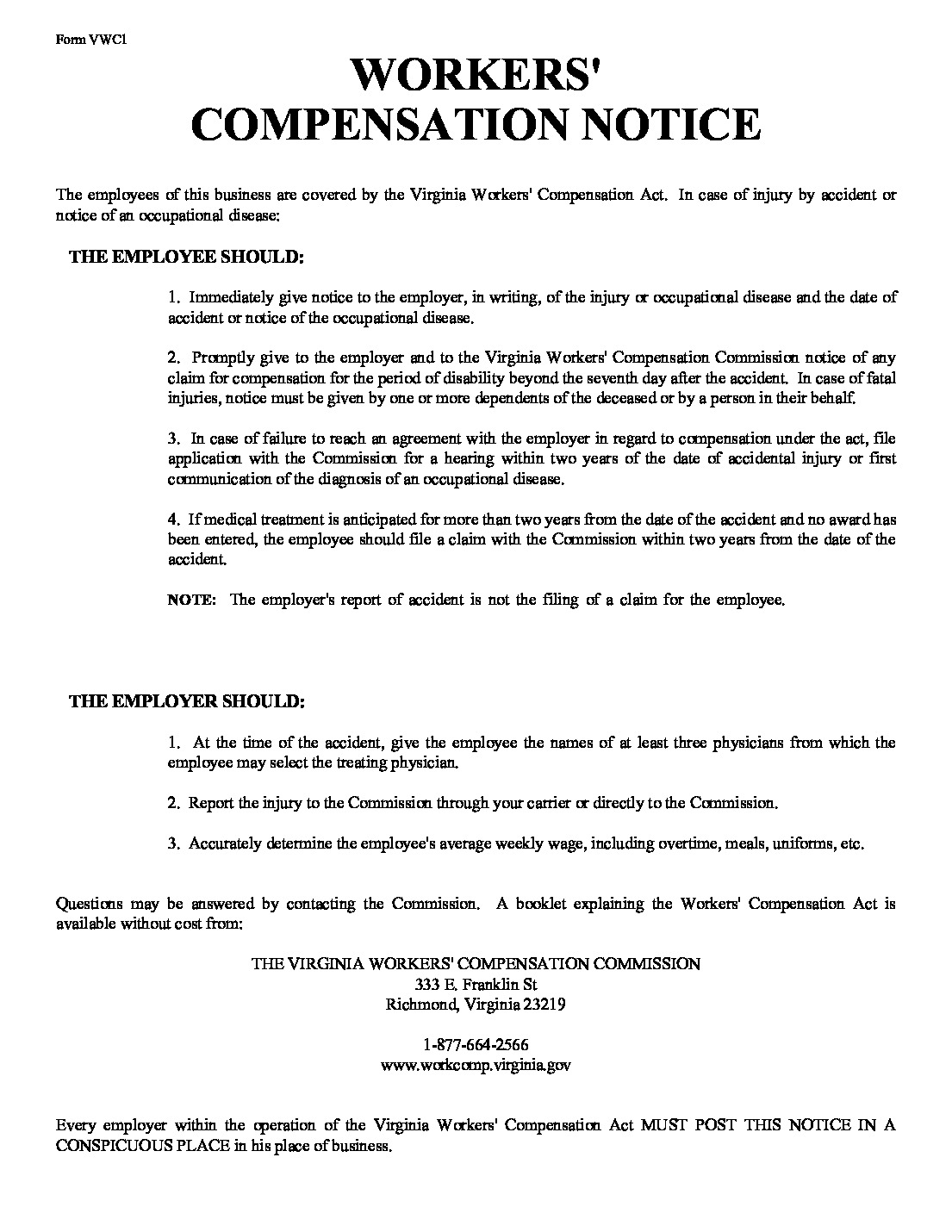 Free Virginia Workers amp 039 Compensation 2026