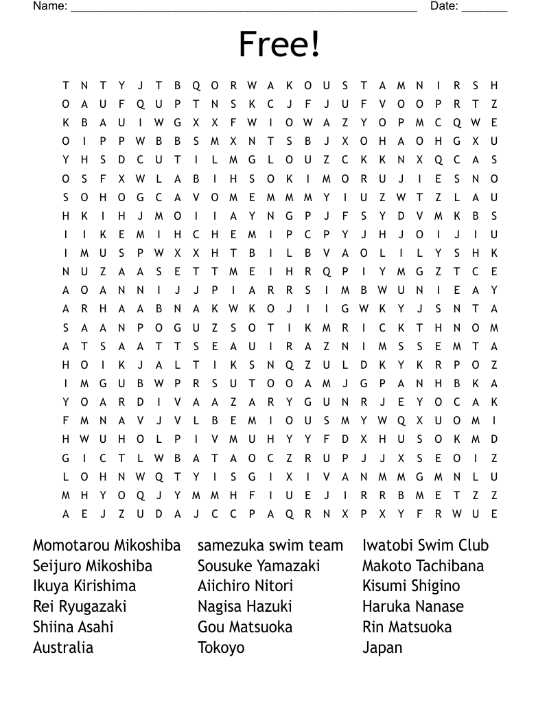 Search A Word Puzzles Free Printable
