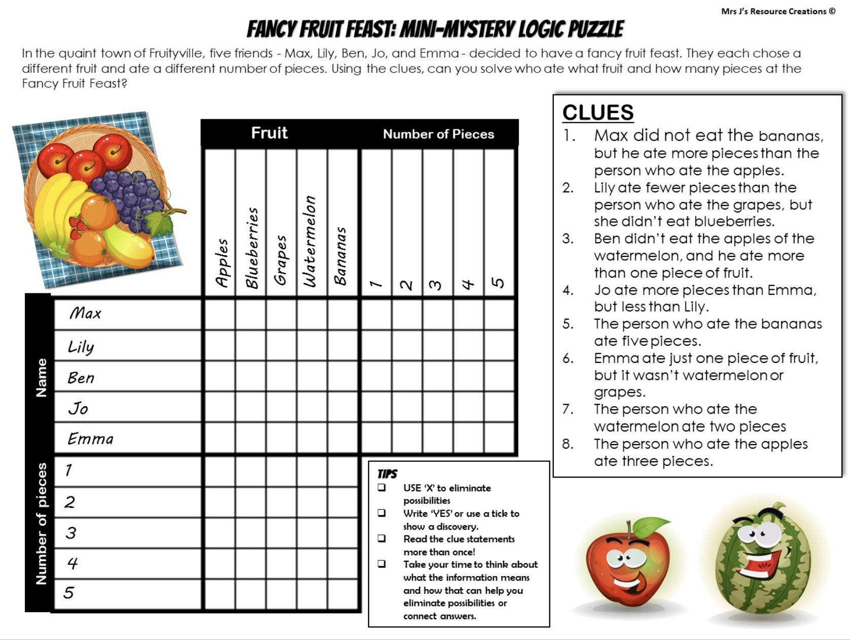 Free Puzzles Logic Printable