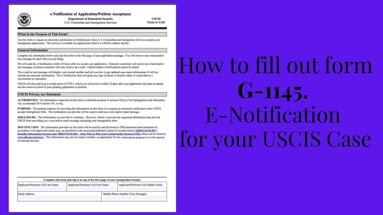 Form G-1145 E-Notification Form