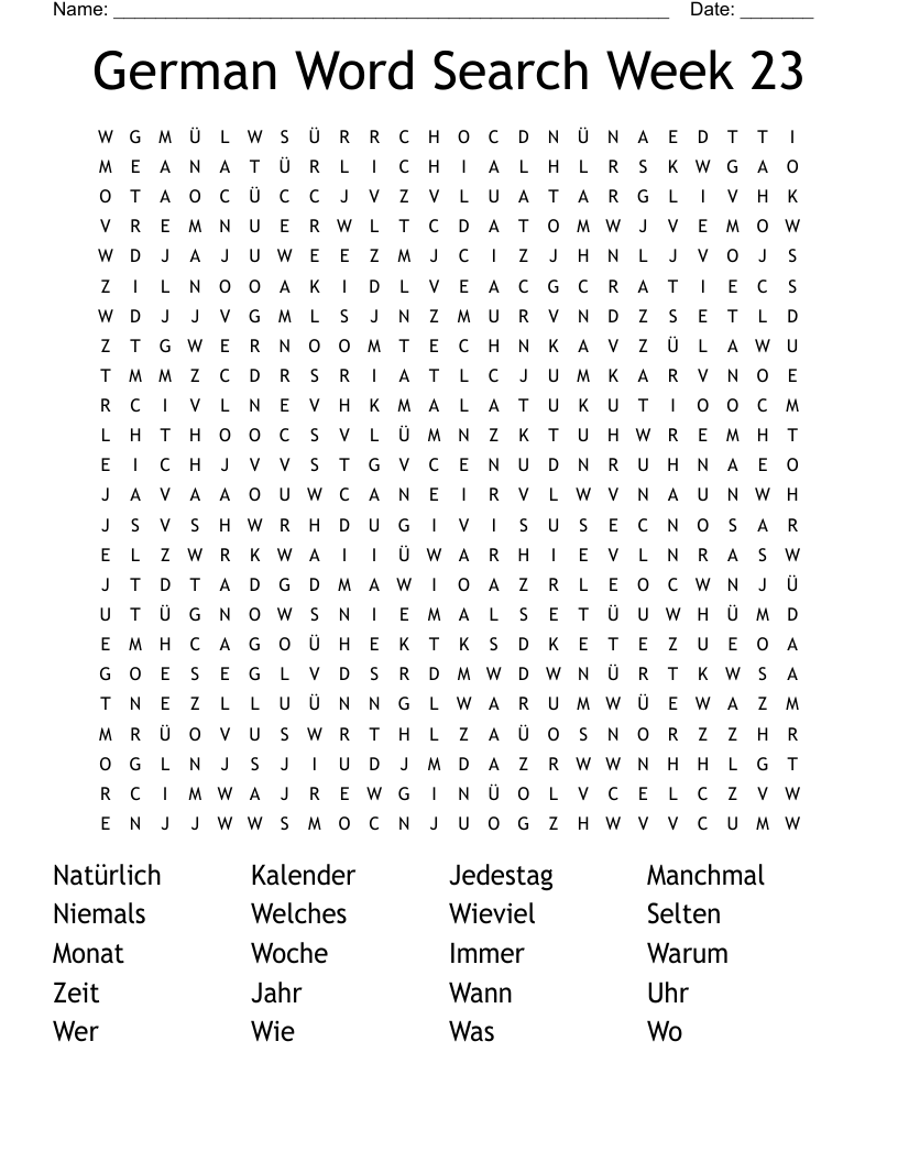 German Word Search Week 23 WordMint