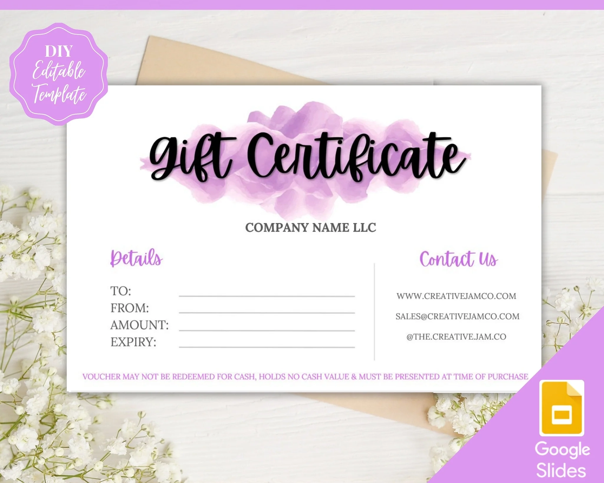 Gift Certificate Design Template