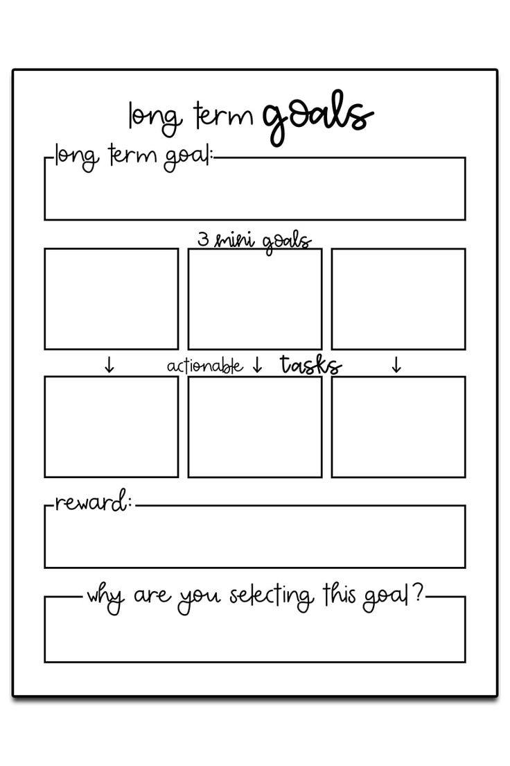 Printable Goal Setting Worksheet