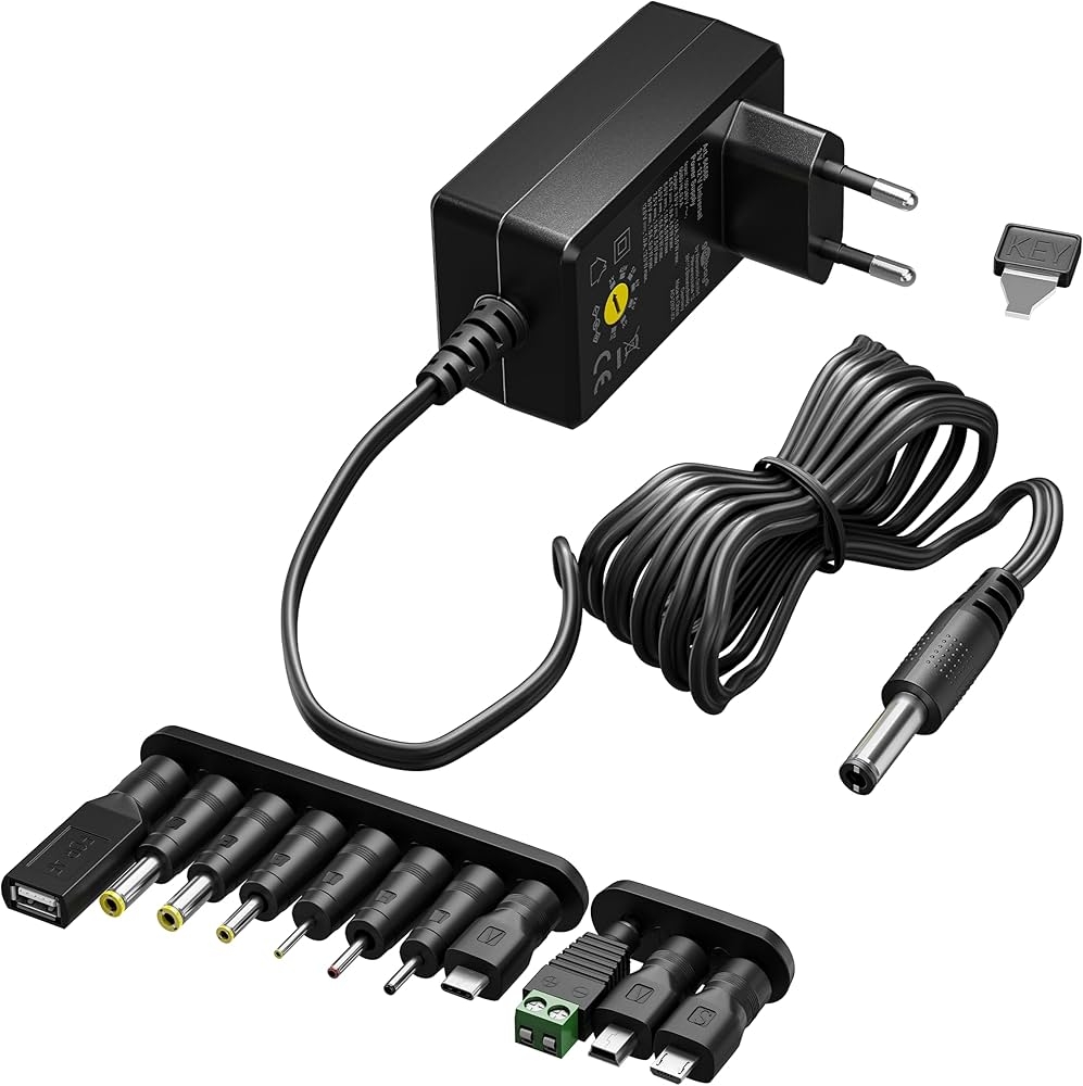 Goobay 64569 Universal Netzteil 3 V 12 V Max 18 W DC Wechseladapter Ersatznetzteil F r TV Router LED Streifen Variable Spannung USB C 