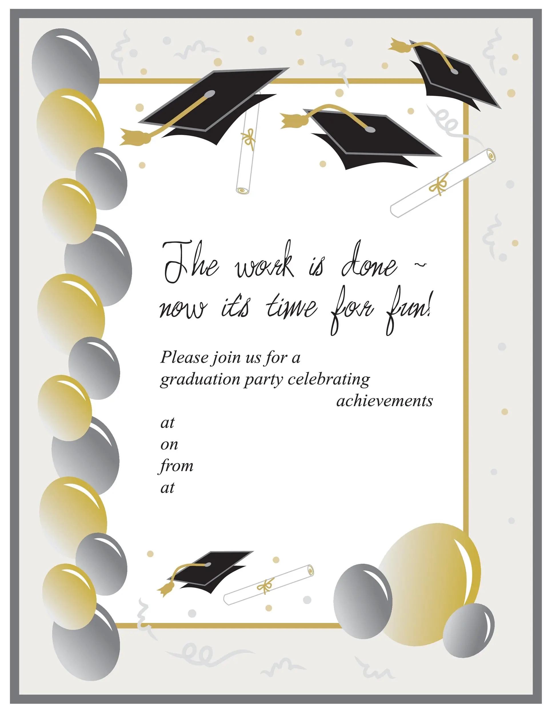 Graduation Ceremony Invitation Template Printable Alphabet Charts