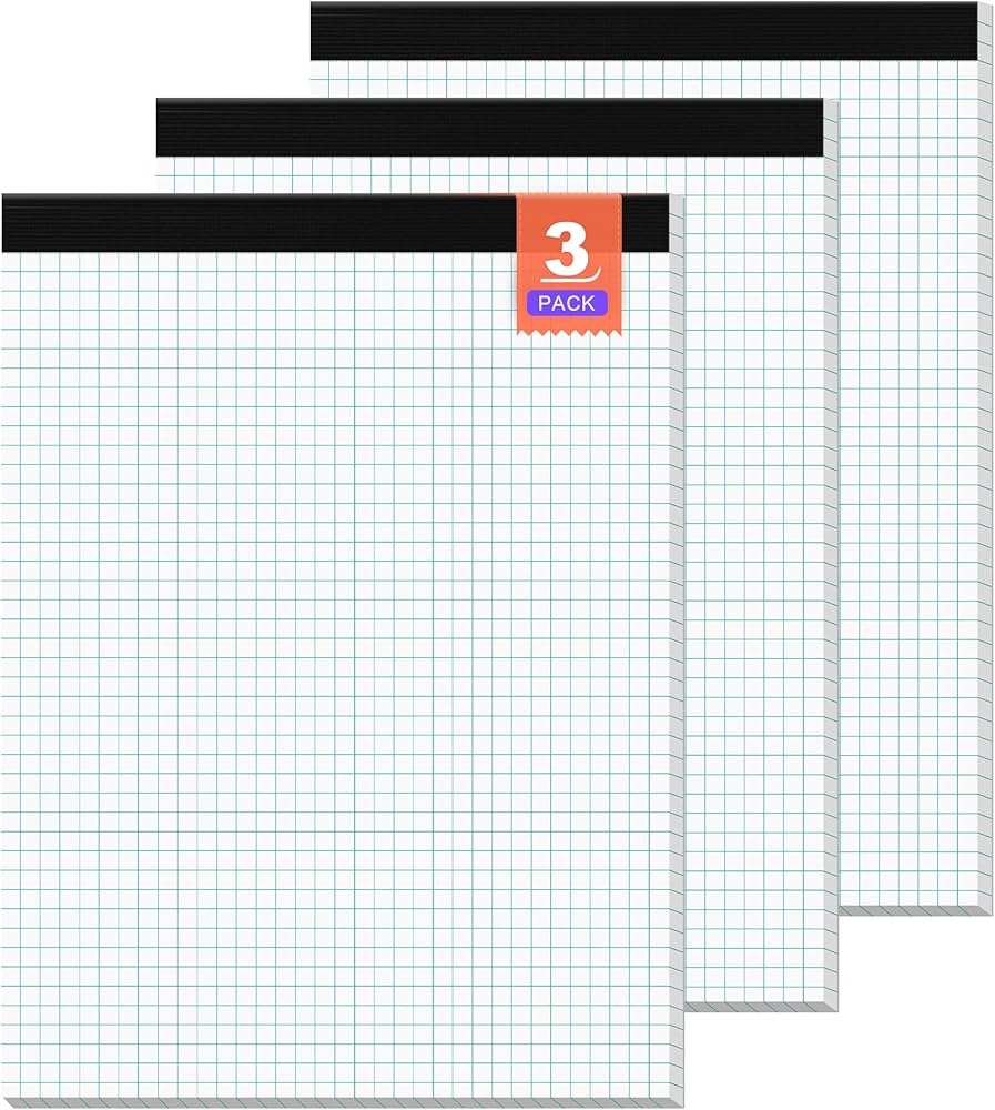 Graph Paper Legal Pad 8 5 X 11 Grid Paper Letter Size Graphing 