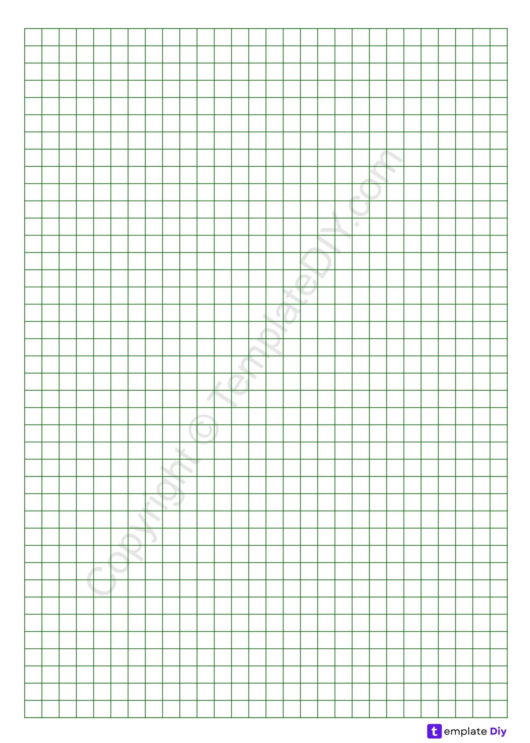 Green Graph Paper Grid Paper Printable Template In PDF
