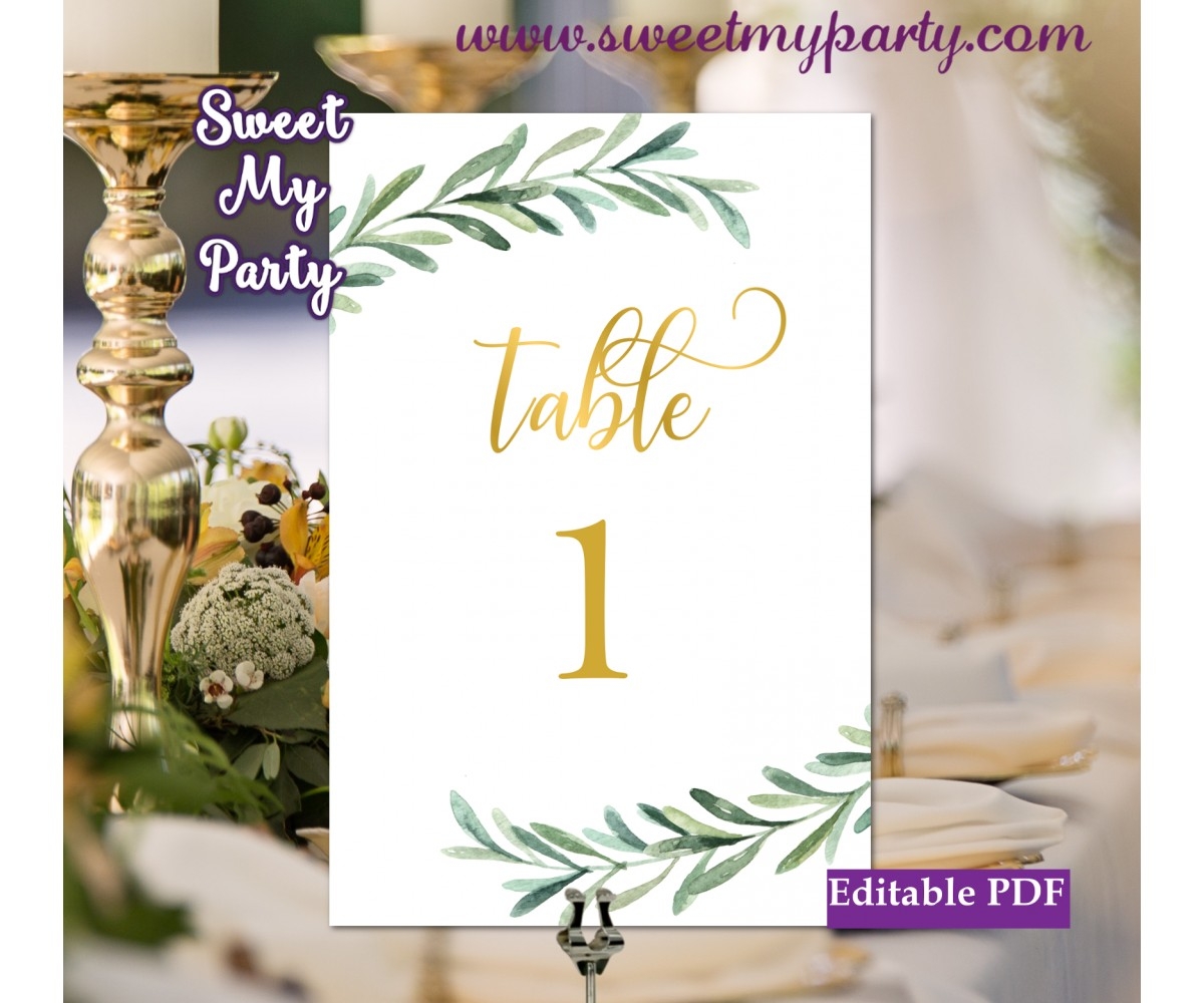 Greenery Table Numbers Template Olive Table Numbers Template Printable 78 