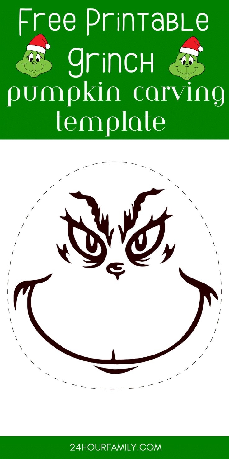 Grinch Pumpkin Carving Template Free Printable 