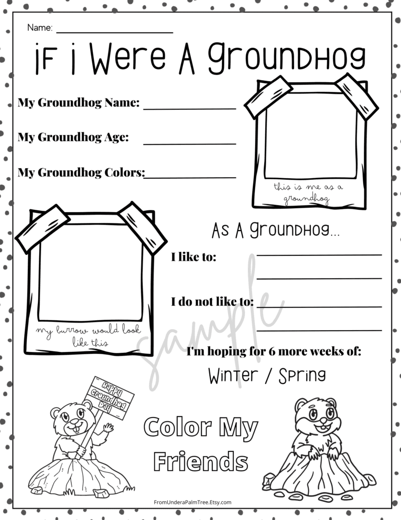 Groundhog Day Worksheet Bundle gt From Under A Palm Tree
