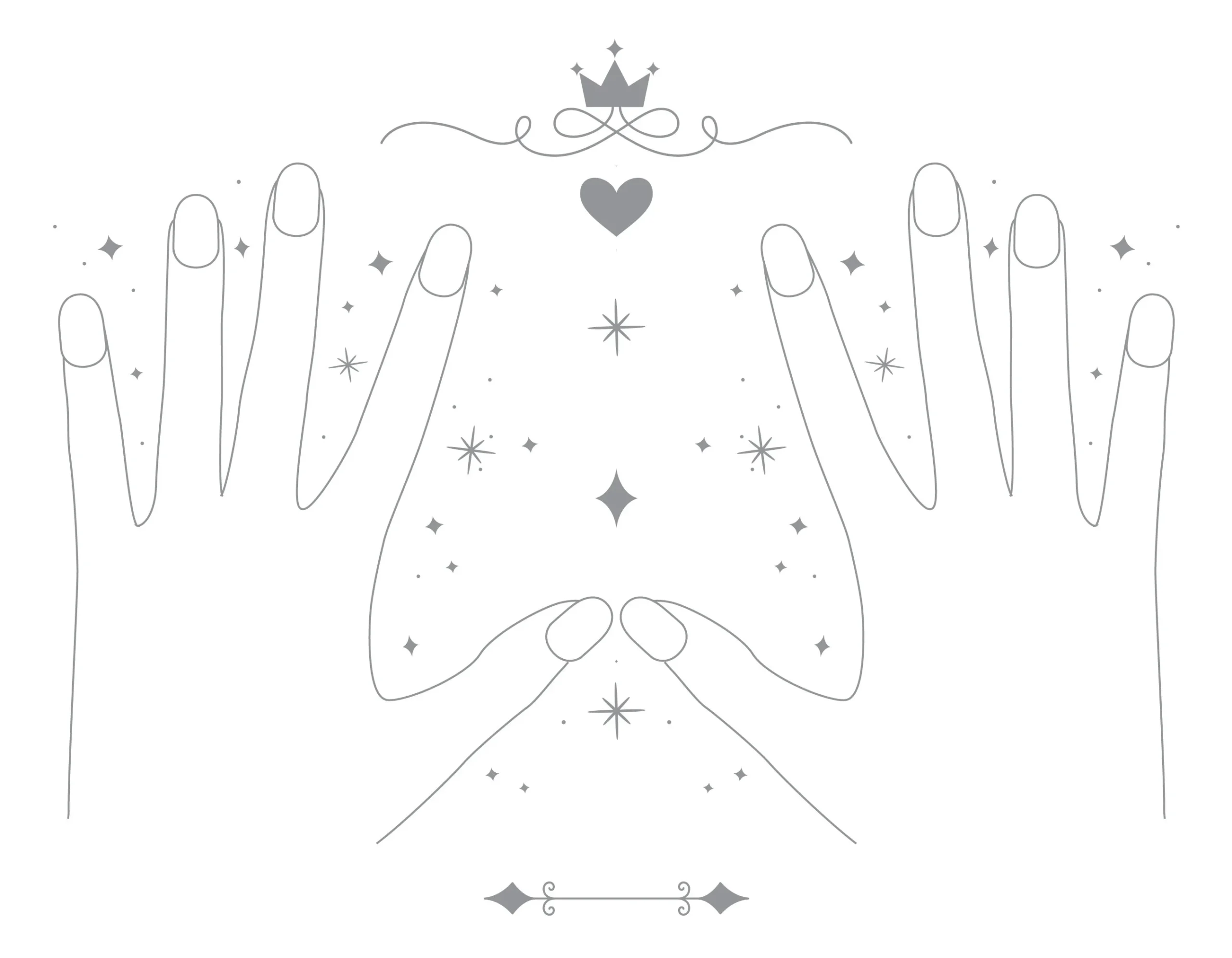 Hand With Nails Manicure Template To Color Etsy UK