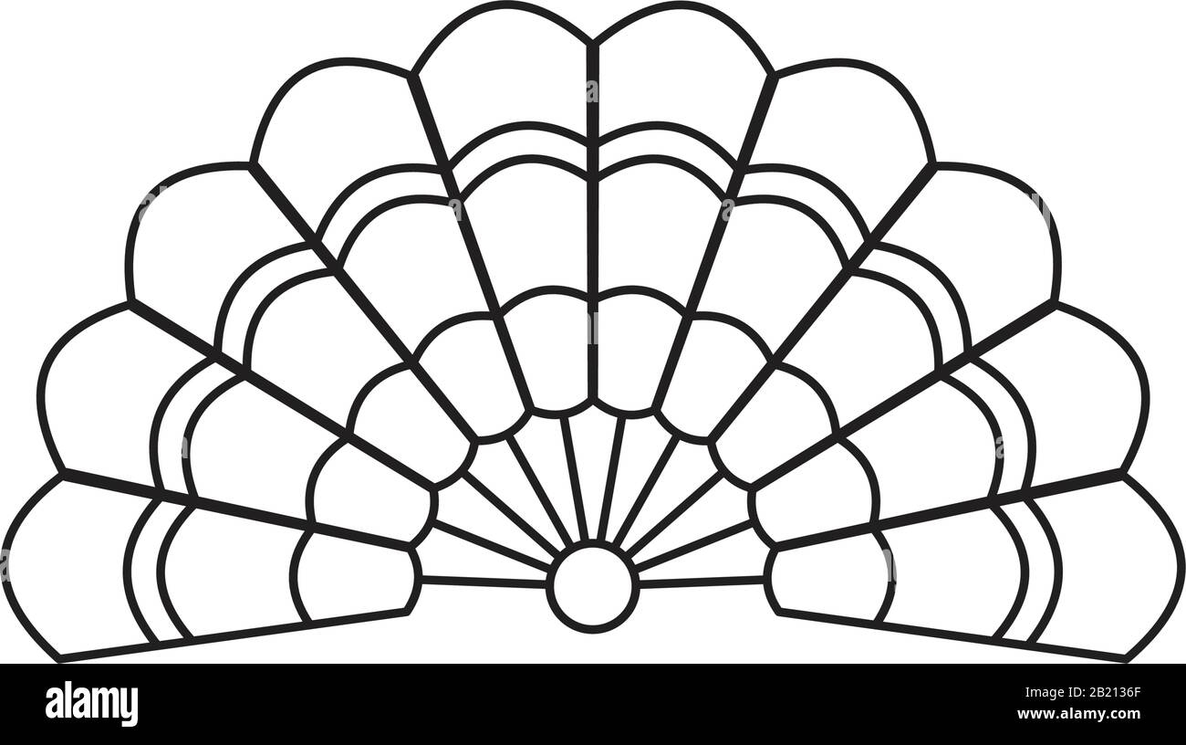 Handheld Fan Icon Template Black Color Editable Handheld Fan Icon 