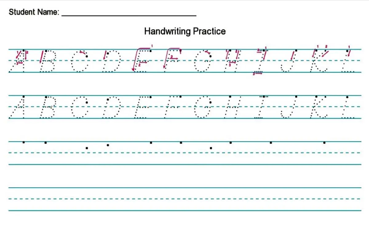 Free Printable Penmanship Worksheets