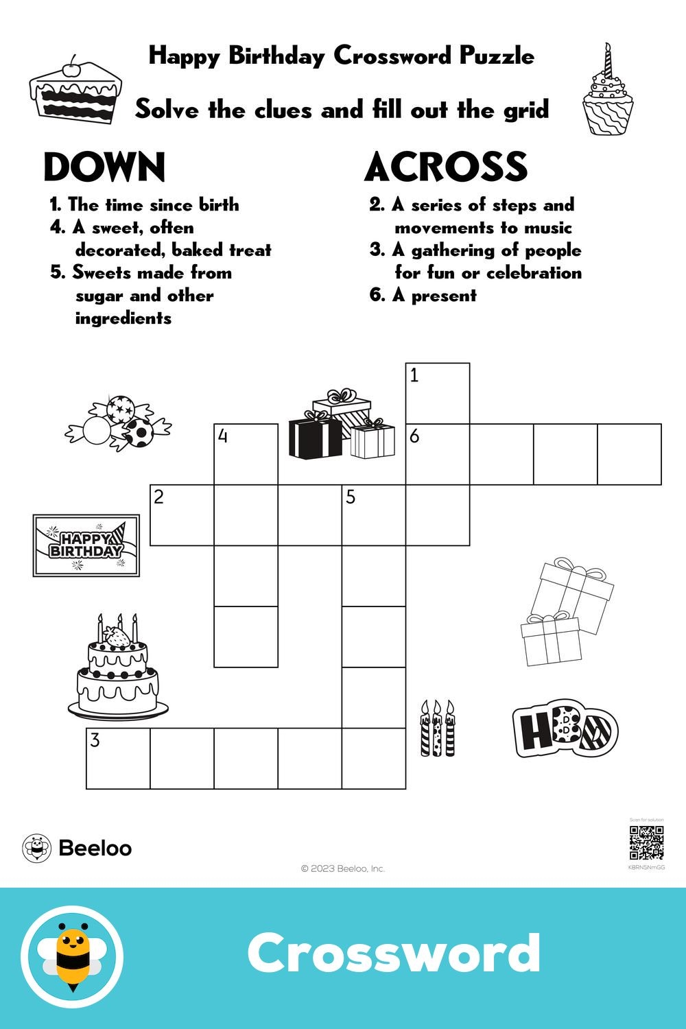 Free Printable Birthday Crossword Puzzles