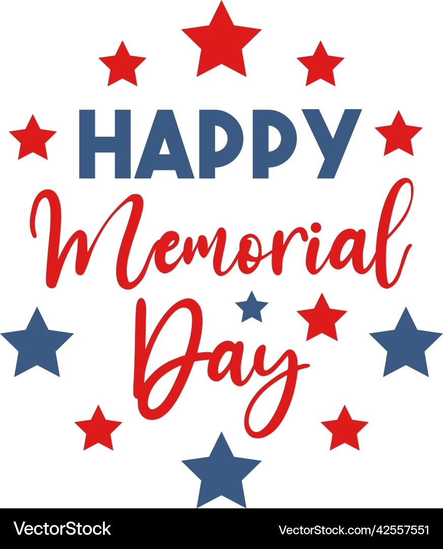 Happy Memorial Day Printable Royalty Free Vector VectorStock