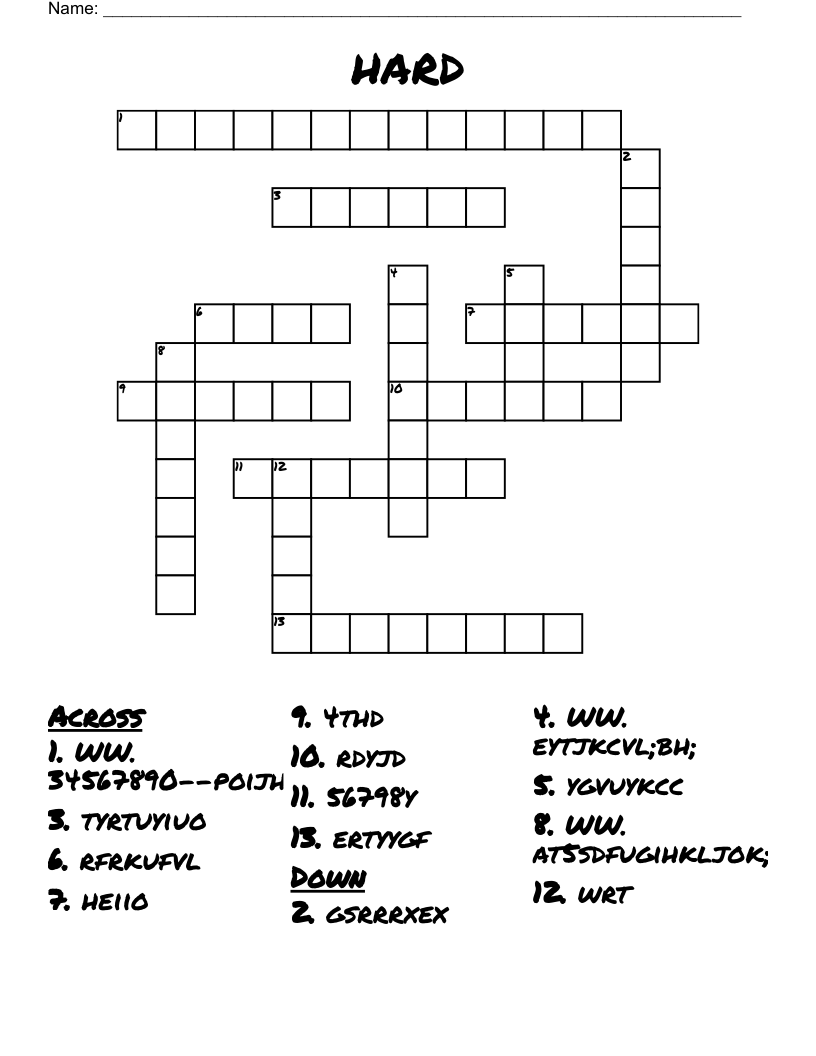 Free Printable Crossword Puzzles Hard