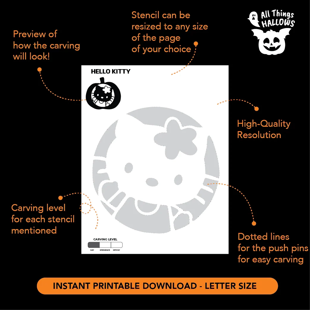 Hello Kitty Pumpkin Carving Templates Free Printable