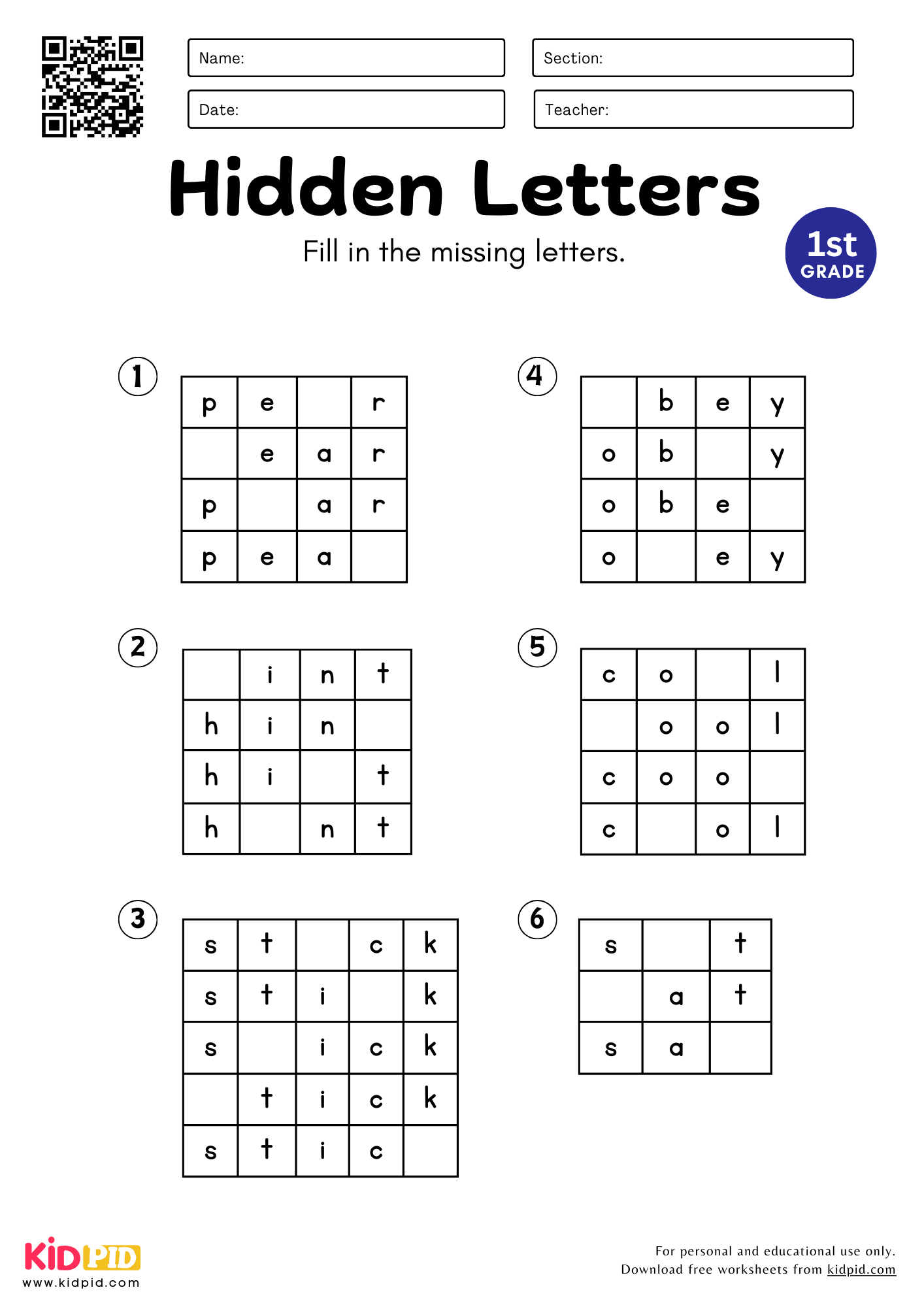 Hidden Letters Worksheet For Grade 1 Kidpid
